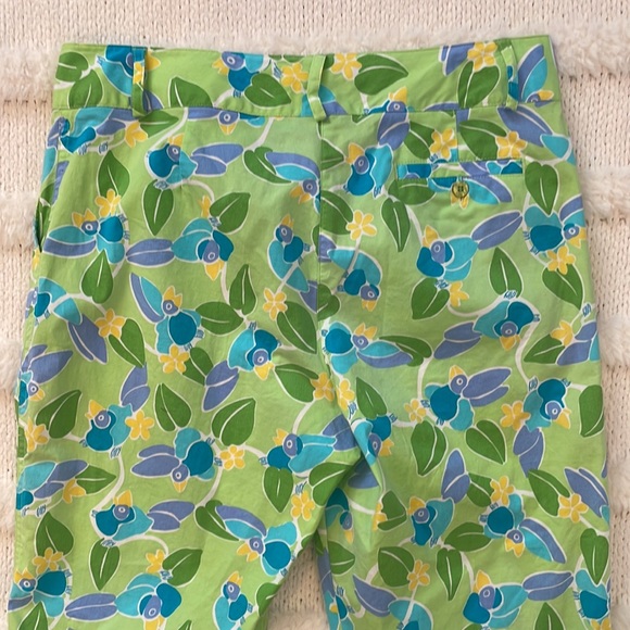 Lilly Pulitzer pants blue jay bird green size 8 - Picture 7 of 9